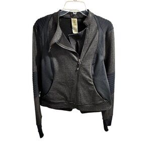 🍒 2/$20 🍒 Black and Gray Diagonal Zip Athletic Wear Jacket sz L